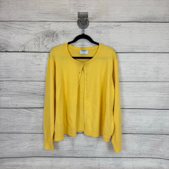 Old Navy Plus Size Yellow Long Sleeve Button Up Soft Cardigan Size 3X - Picture 1 of 6